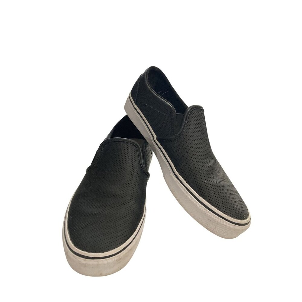 Vans asher Women's Size 10 Black Perforated Slip-On Sneakers shoes